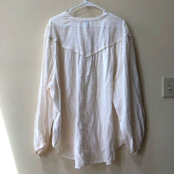 Old Navy Oversized Crochet Pop Pom Dolman Sleeve Blouse - Picture 7 of 8